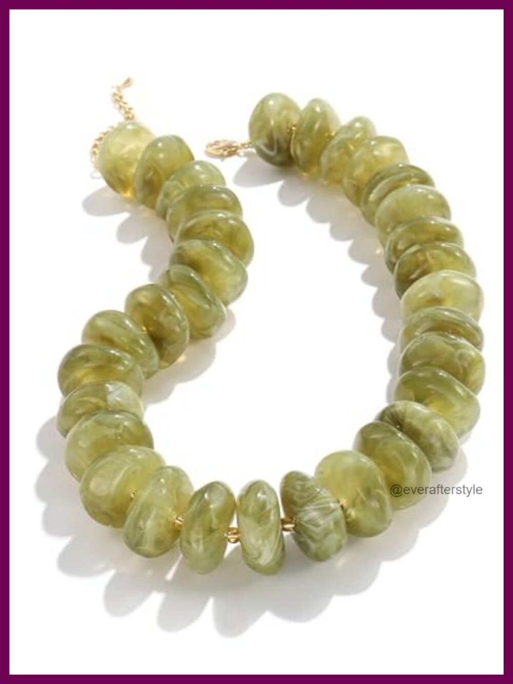 Chunky Acrylic Beaded Statement Choker Necklace Women Trendy Boho Y2K